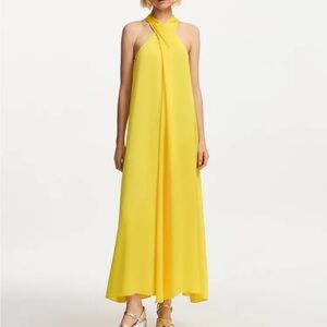 ESSENTIEL ANTWERP Yellow Halter Neck Maxi Dress